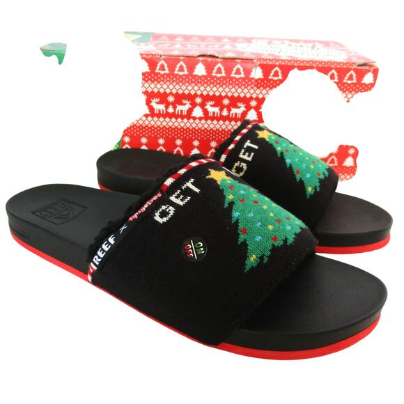 New Reef Scout X Tipsy Elves Get Lit Christmas Sandals Women 8 - Picture 1 of 11
